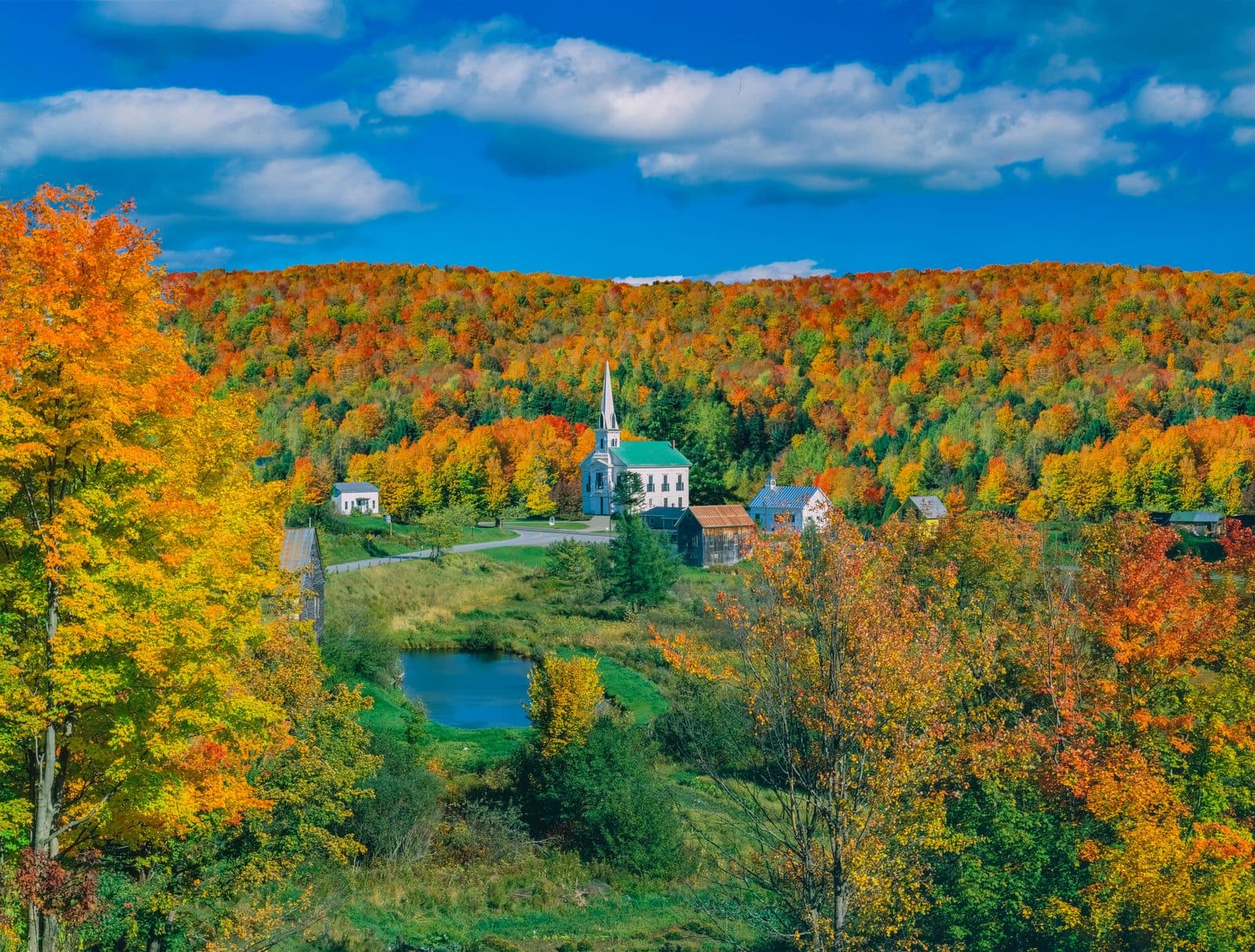 A rural Vermont road winding through forested hills in the territory Washington Electric Cooperative serves.